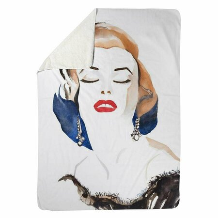 BEGIN HOME DECOR 60 x 80 in. Vintage Chic Marilyne Monroe-Sherpa Fleece Blanket 5545-6080-FI67